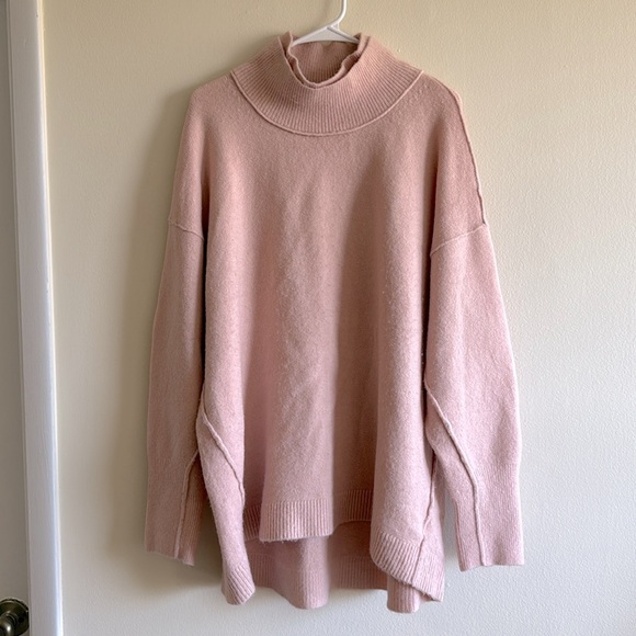 Free People Afterglow Mock Neck Sweater Dress Light Pink - Picture 2 of 9